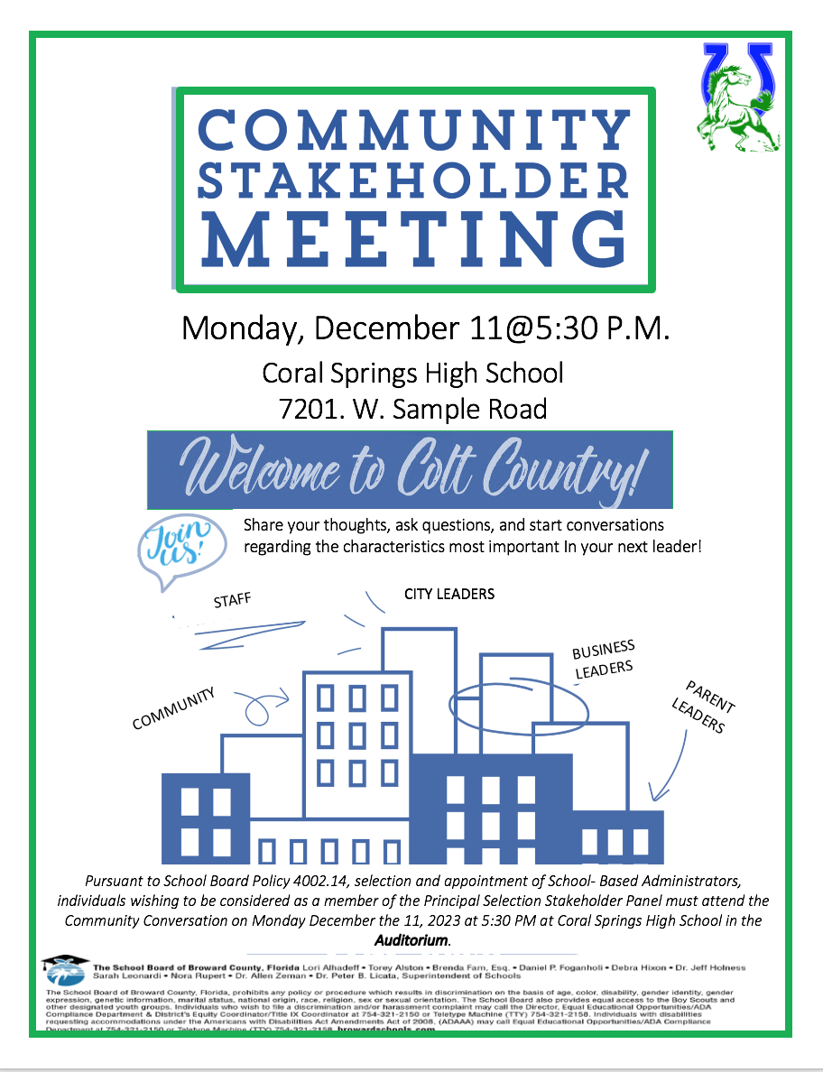  Stakeholder Community Input Meeting on Principal Vacancy